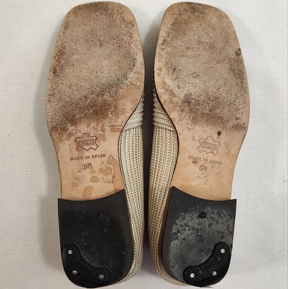 Talbots Low Heel Loafers Natural Color Woven. Size 8